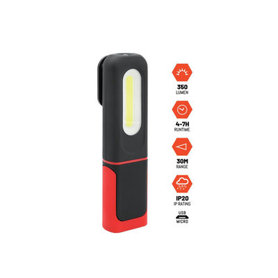 Pocket Work Light (350lm, 360° Rotate/Magnetic) – for Workshops, Camping, Auto Repair