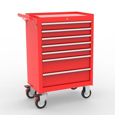 7 armários de armazenamento móveis vermelhos da ferramenta da oficina das gavetas
