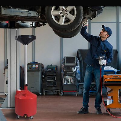 4 rodízios tanque de dreno portátil ajustável do óleo de 18 galões