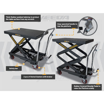 Carrinho de mesa elevatória para oficina Transporte suave Elevação estável